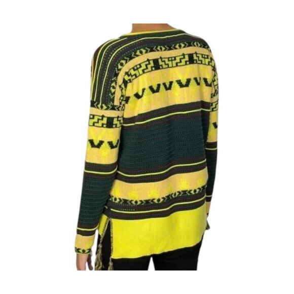 Scotch & Soda Sweater Ethnic Fabric Yellow Green Eyelet Size 1 ( Small) - Picture 2 of 11